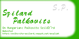 szilard palkovits business card